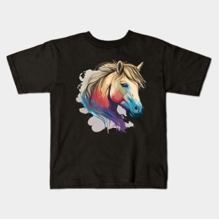 Colorful Fjord Horse Artwork 2 Kids T-Shirt